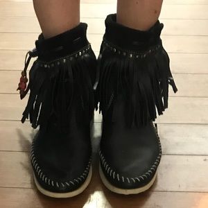 Buyamba Leather Boots, Size 10
